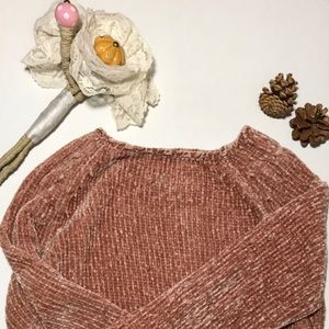Blush chunky knit sweater from Zara.